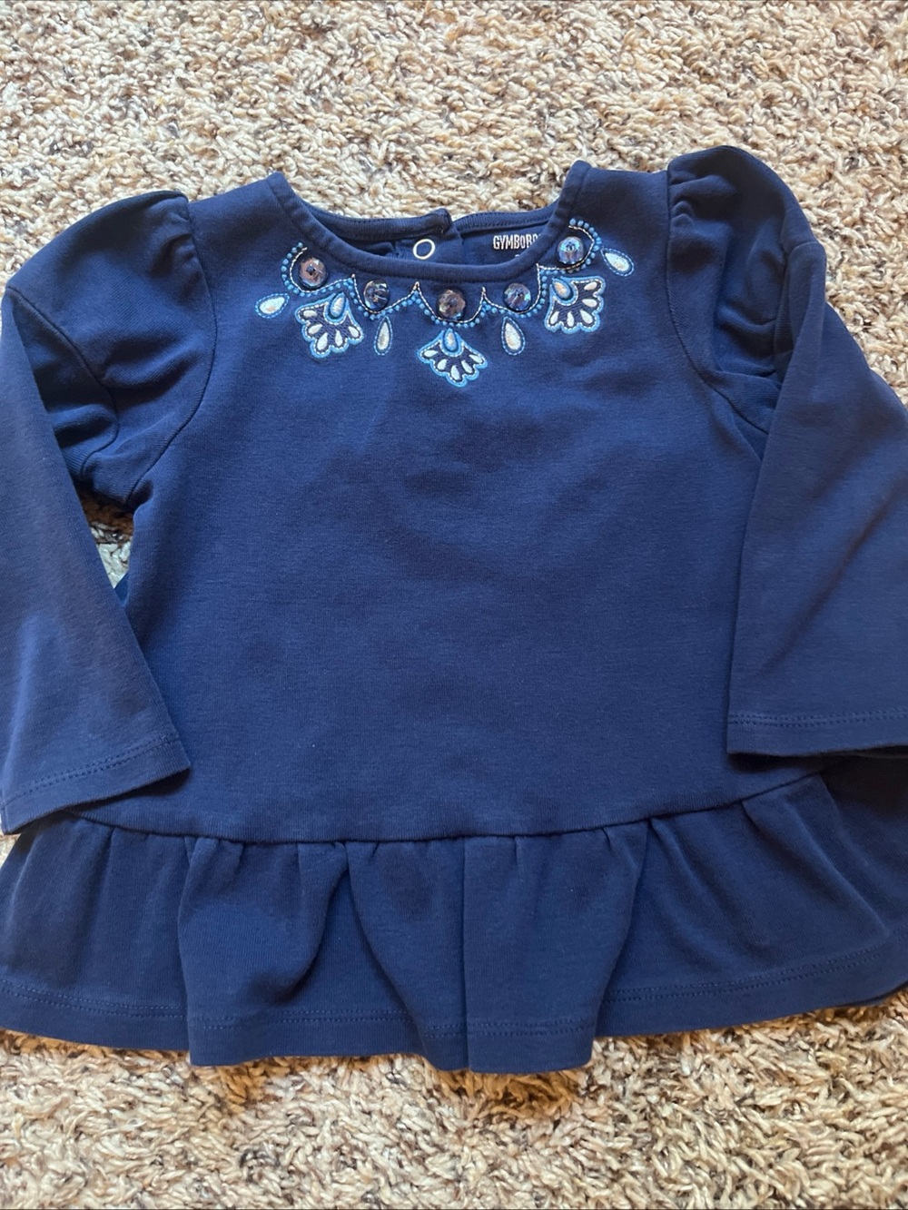 Gymboree 2010 Peacock Petals Blue Swing Top